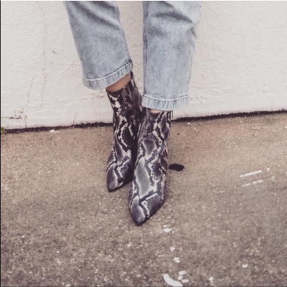 All Saints Aster Snake Embossed Booties - Picture 12 of 12